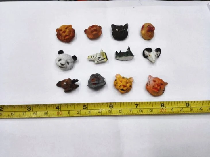 Mini Animal Print Toy Plastic Animal Head Toys 2