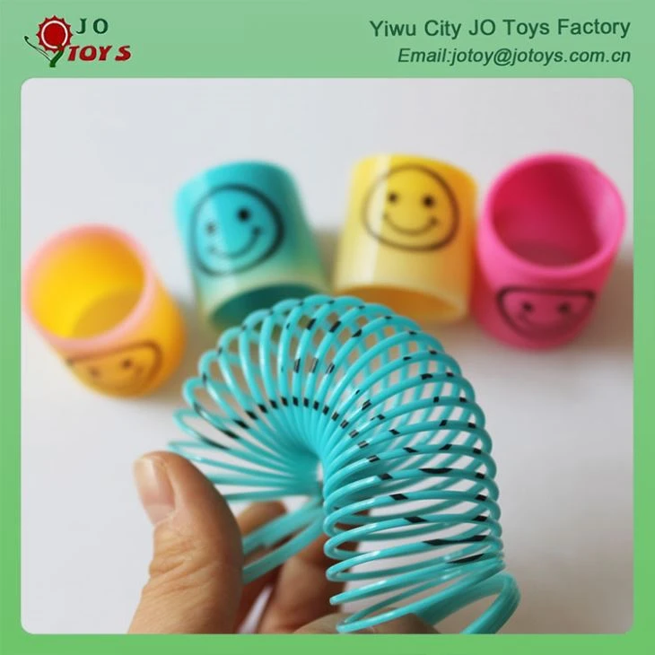Colorful Plastic Spring Toy With Smiley Capsule Toy