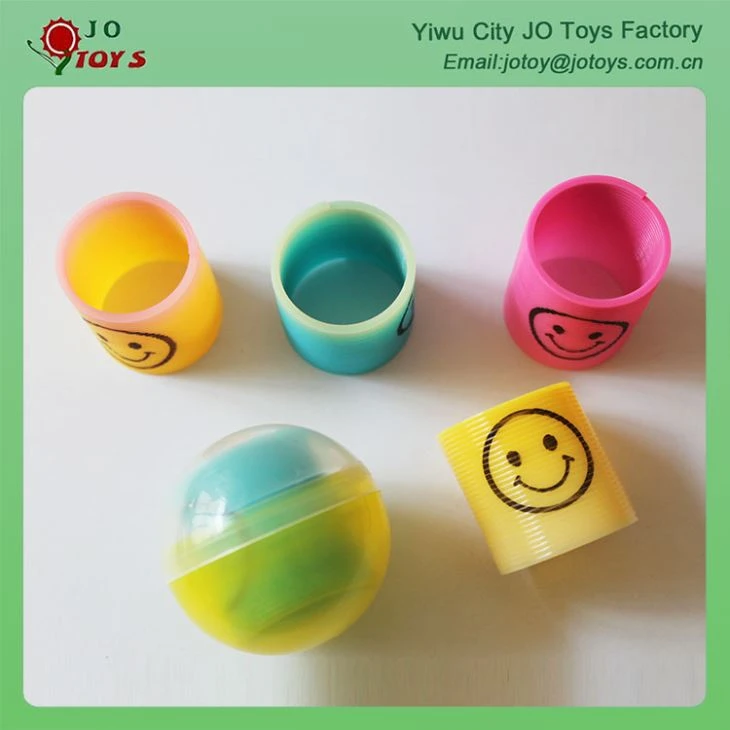 Colorful Plastic Spring Toy With Smiley Capsule Toy 4