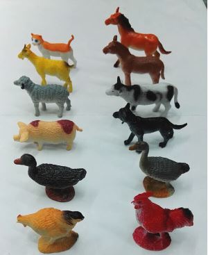 Funny Farm Playset Kid Small Plastic Animals Capsule Toy