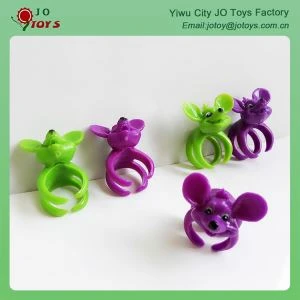 New Product Animal Head Cheap Plastic Toy FingerRings
