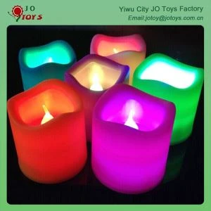 Colorful For Festival LED Candle Light With Wave Edge