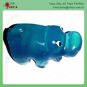 Novelty Tpr Small Animal Toy Sticky Jelly Hippo Toy For Capsule Toy