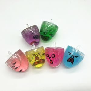 53x40mm Novelty Smile Spinning Top Crystal Slime Putty Toy For Capsule Toy