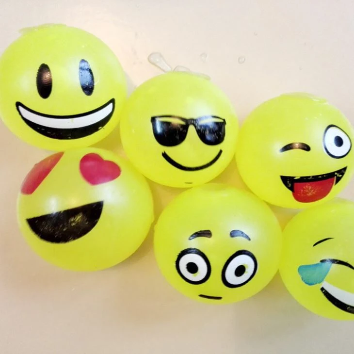 Sticky Splat Water Ball With Emoticon For 65mm Capsules