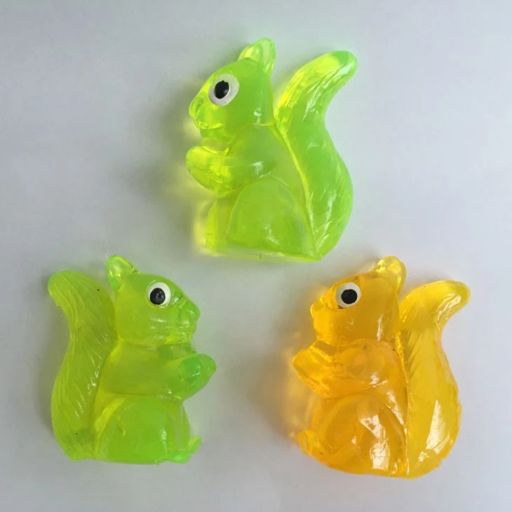 Cute TPR Material Sticky Squirrel Toy Animal Toy For Capsule Toy