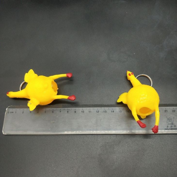 Chicken Toy Squeeze Laying Egg Keychain