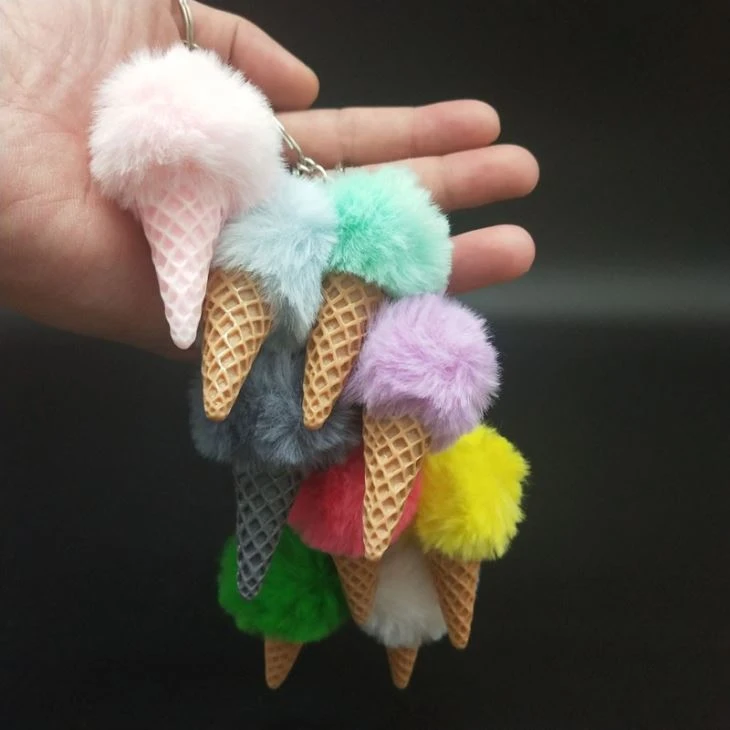 Cute Ice Cream Keychain Plush Toy