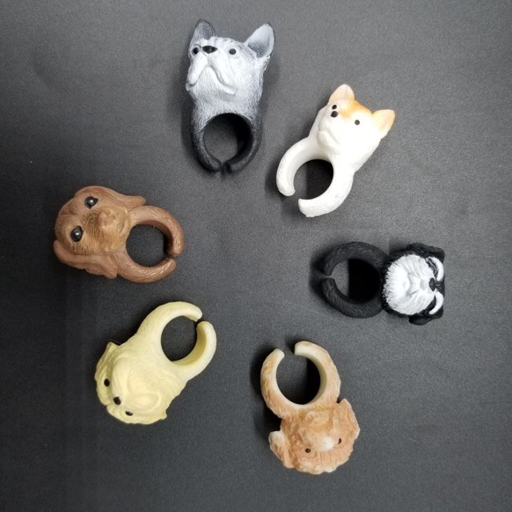 Cute Plastic Animal Dog Toy Ring