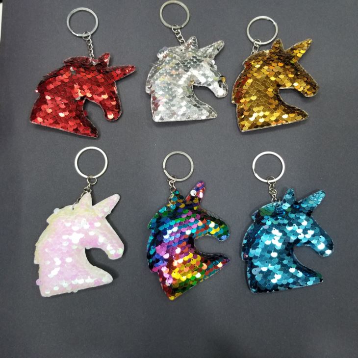 Flip Sequin Unicorn Keychains