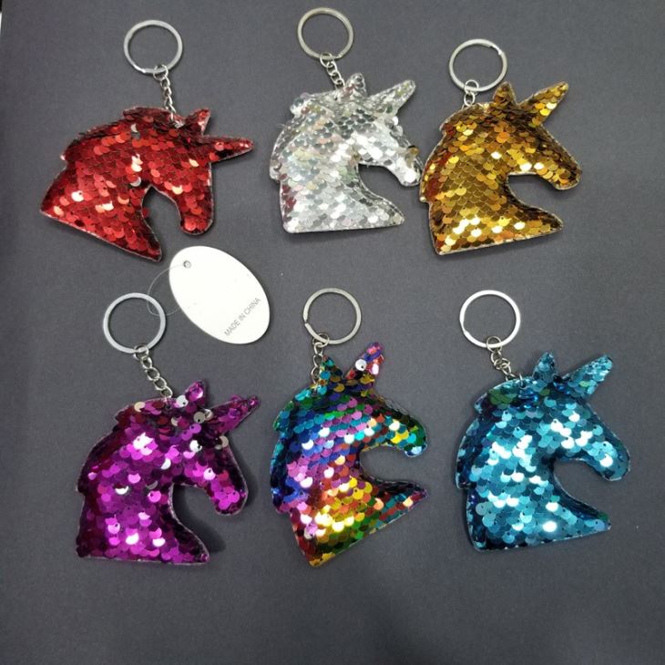 Flip Sequin Unicorn Keychains
