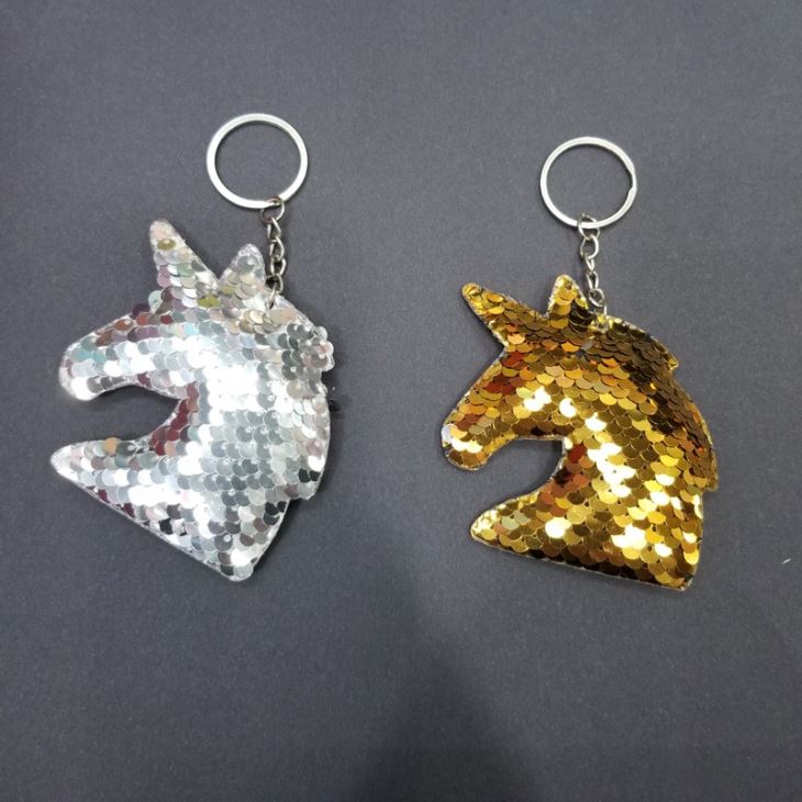Flip Sequin Unicorn Keychains