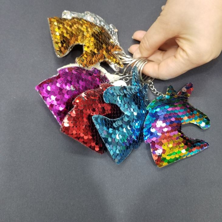 Flip Sequin Unicorn Keychains