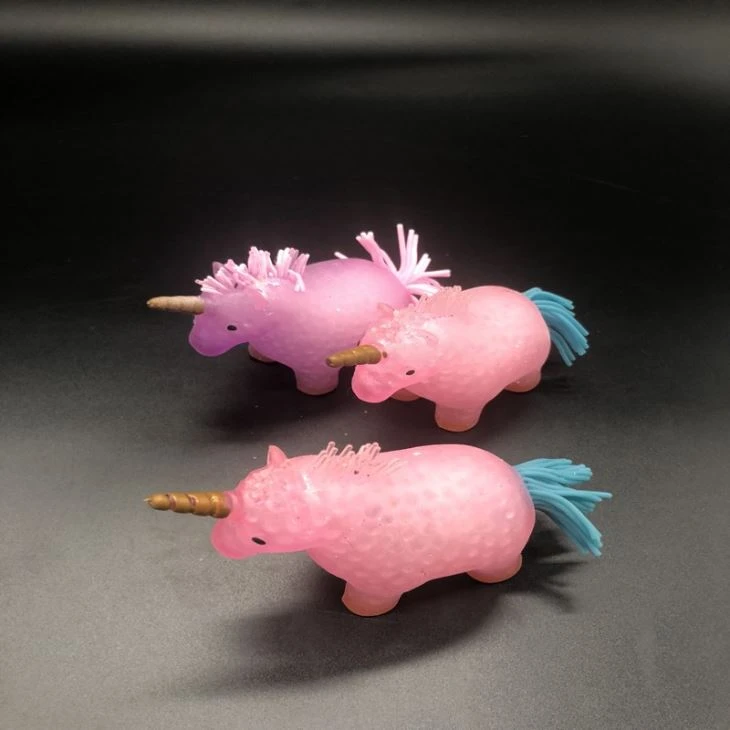 LED Squeeze Unicorn Toys With Beads