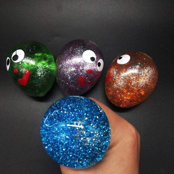 Novelty Vent Water Emojo Glitter Eggs Ball