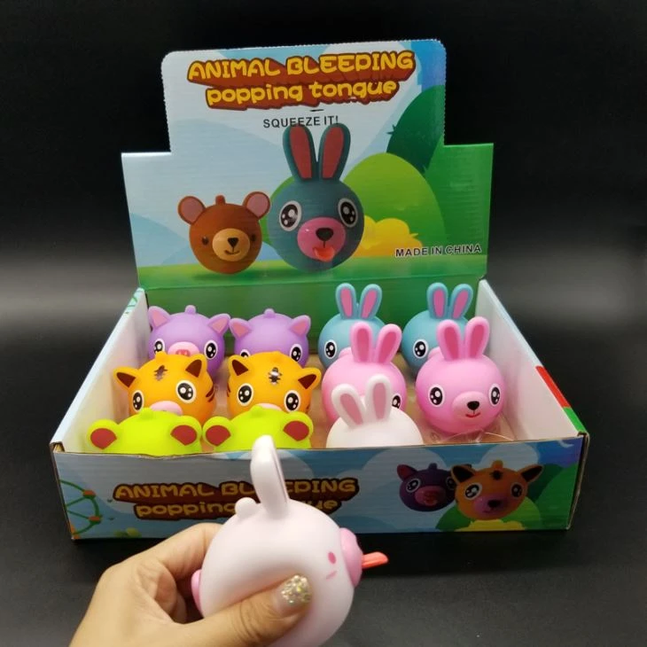 Plastic Cute Animal Tongue Pop Out Toy