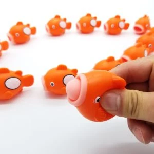 Squeeze Toy With Tongue PVC Soft Small Rubber Fish Toys