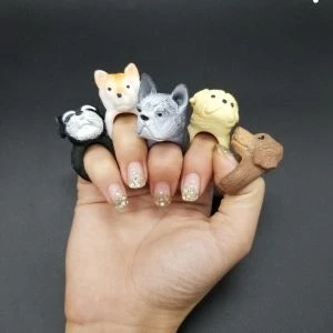TPR Dog Plastic Finger Ring