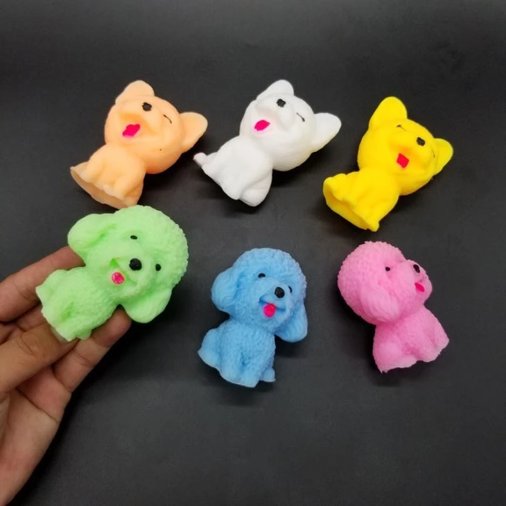 Squishy Mochi Colorful Emoji Dog