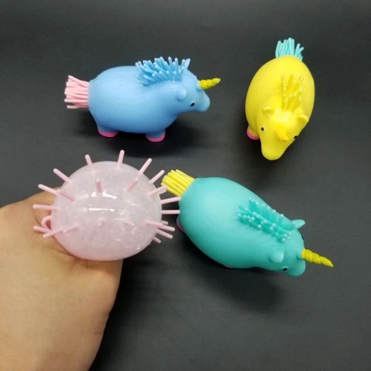 Squishy Unicorn Squeeze Ball With Beads