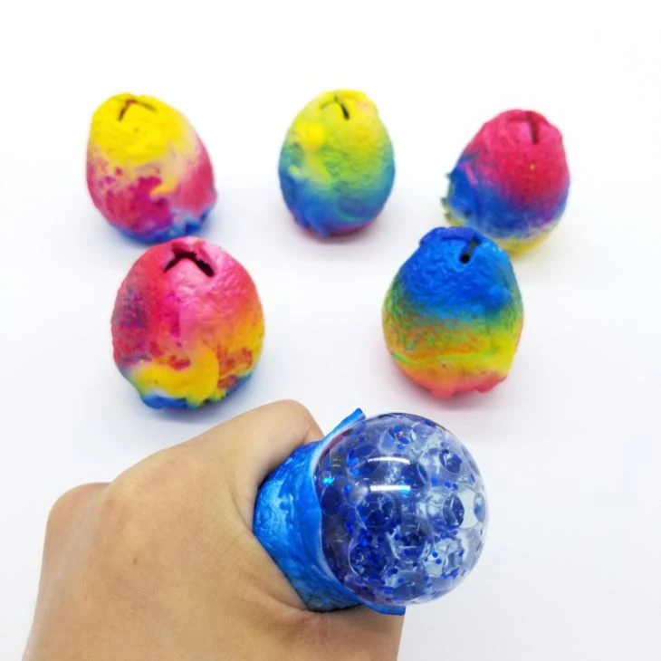 Squishy Vent Sticky Toy Anti Stress Relieves Anxiety Water Squeeze Stress Beads Ball Rainbow Dinosaur Egg Toy
