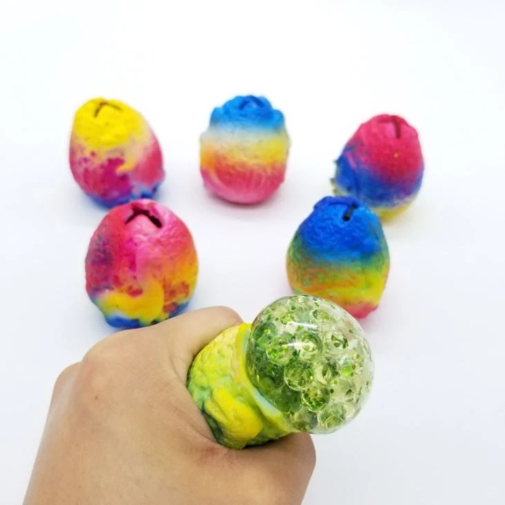 Squishy Vent Sticky Toy Anti Stress Relieves Anxiety Water Squeeze Stress Beads Ball Rainbow Dinosaur Egg Toy