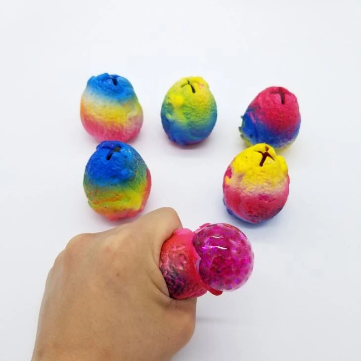 Squishy Vent Sticky Toy Anti Stress Relieves Anxiety Water Squeeze Stress Beads Ball Rainbow Dinosaur Egg Toy