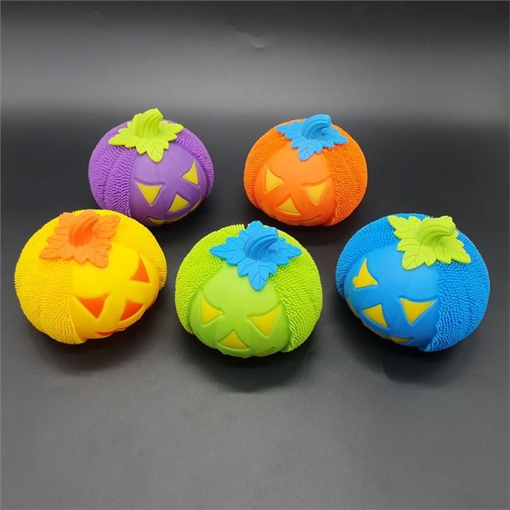 LED Pumpkin Shape Squeeze Stress Air Ball