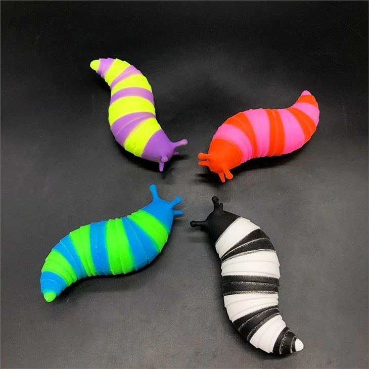 Squishy Animal Colorful Vent TPR Soft Anti Stress Toys Plastic Fidget Toy Squeeze Slug