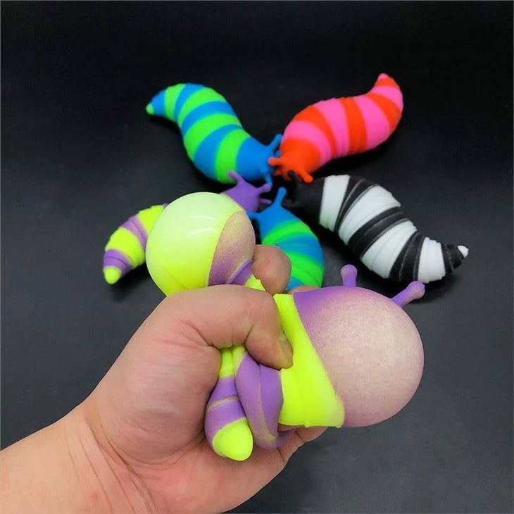 Squishy Animal Colorful Vent TPR Soft Anti Stress Toys Plastic Fidget Toy Squeeze Slug