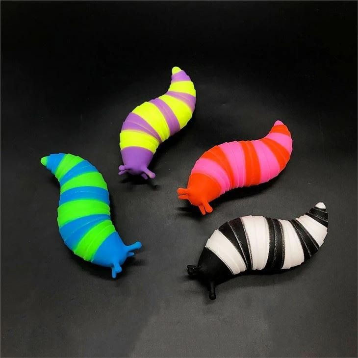 Squishy Animal Colorful Vent TPR Soft Anti Stress Toys Plastic Fidget Toy Squeeze Slug