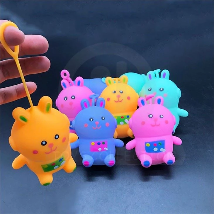 High Quality Squeeze Sticky Toys TPR Stretch Squishy Flour Vent Rabbit Animal Kids Stress Ball