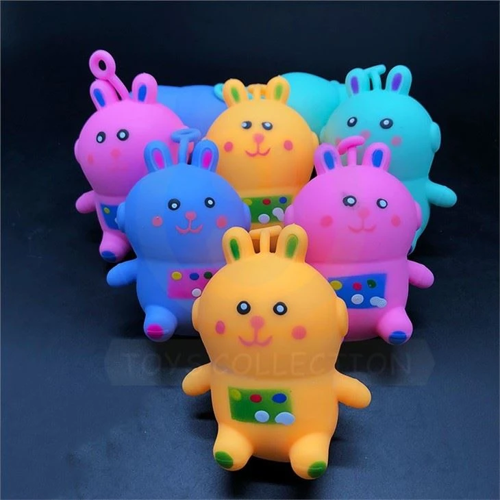 High Quality Squeeze Sticky Toys TPR Stretch Squishy Flour Vent Rabbit Animal Kids Stress Ball