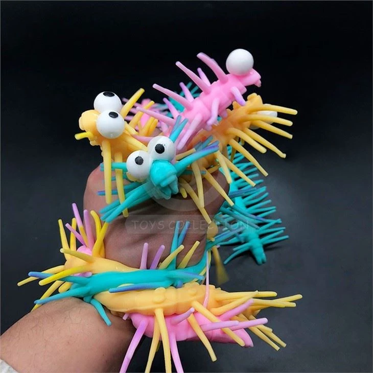 New Arrival Sensory Fidget Toys Long Hair Soft Fashion TPR Material Stretchy Centipede Toy For Anti Stress