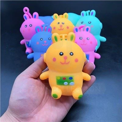 High Quality Squeeze Sticky Toys TPR Stretch Squishy Flour Vent Rabbit Animal Kids Stress Ball