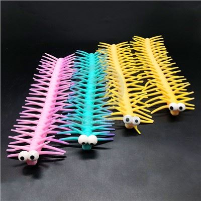 New Arrival Sensory Fidget Toys Long Hair Soft Fashion TPR Material Stretchy Centipede Toy For Anti Stress