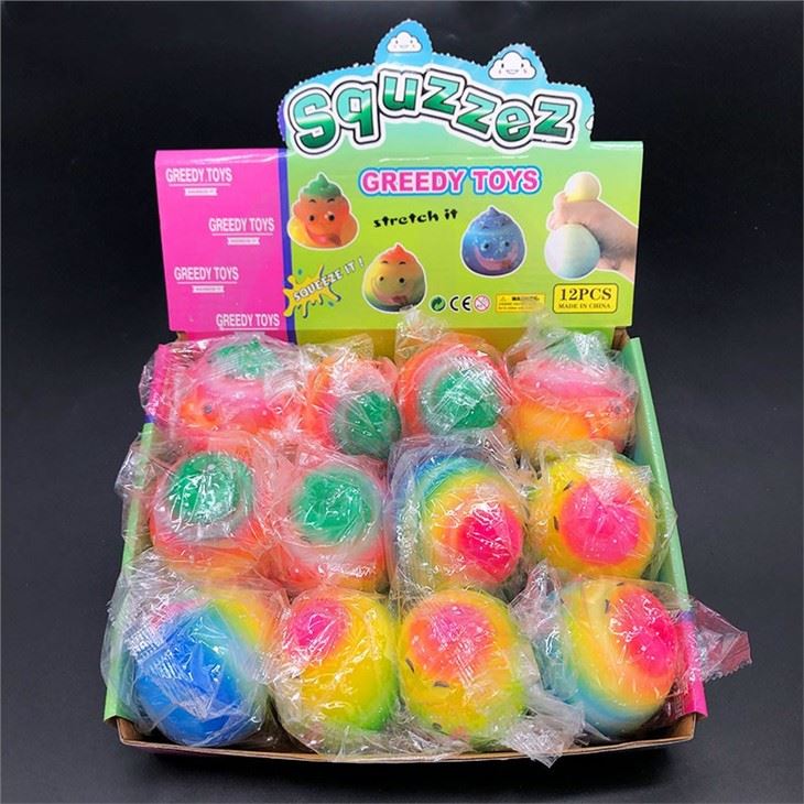 TPR Decompression Toy Cartoon Kids Trick Vent Ball Colorful Kawaii Funny Poops Squeeze Stool