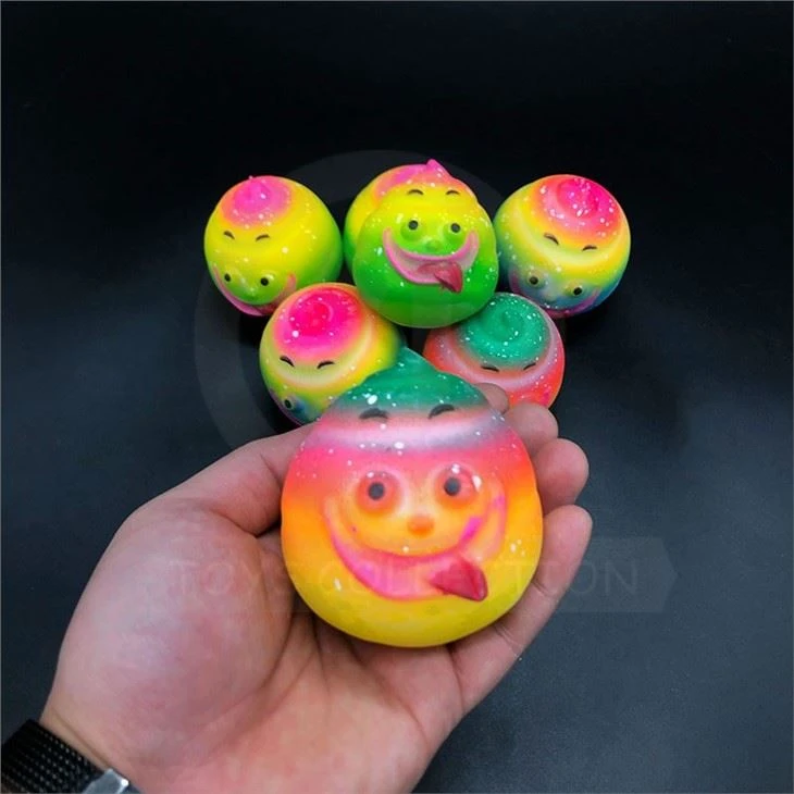 TPR Decompression Toy Cartoon Kids Trick Vent Ball Colorful Kawaii Funny Poops Squeeze Stool