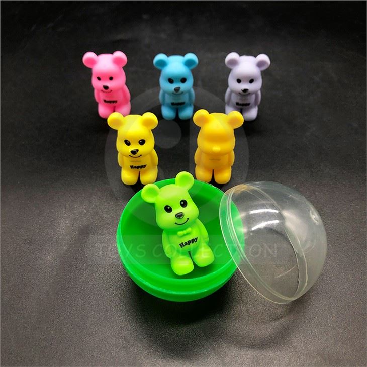 Wholesale 2 Inch Vending Capsule Toys Plastic Cartoon Happy Bear Doll Toy For Kids