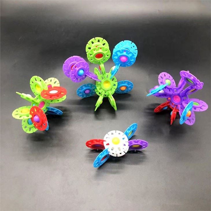 Wholesale Bulk Silicone Round Shape Pop Bubble Building Blocks Fidget Toys For Kids