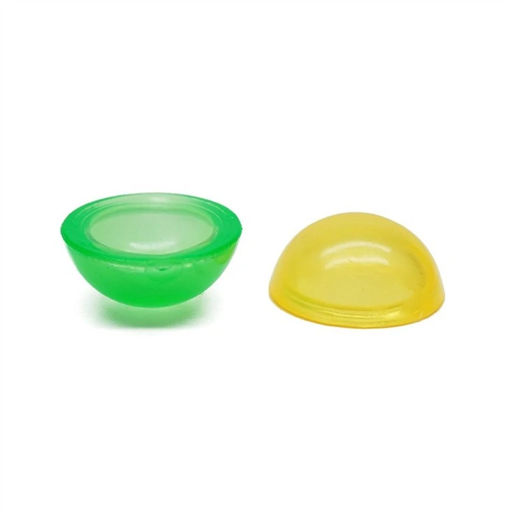 Yiwu Supplier Colorful 2.5 cm Rubber Material Half Bouncing Popper Ball For 28 mm 32 mm Vending Capsule