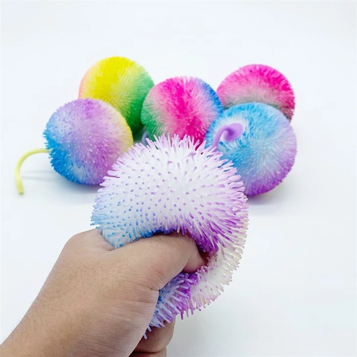 Promotion Colorful Spiky Stress Squeeze Balls With Led
