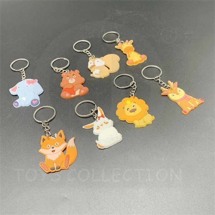 Promotion Flat Cartoon Animal Keychain For Vending Machine