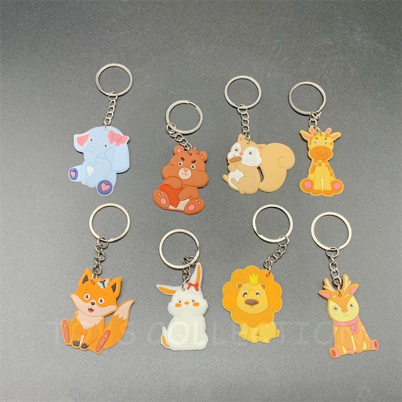 Flat Cartoon Animal Keychain