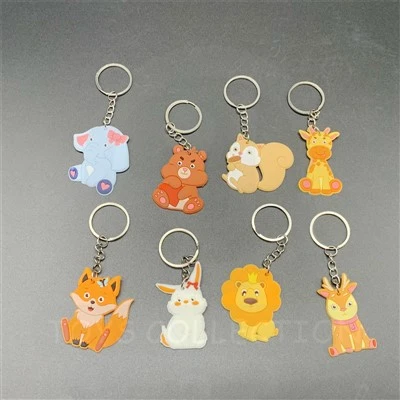 Flat Cartoon Animal Keychain