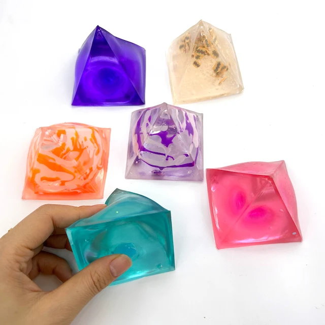 Clear Stress Pyramids Squeeze Mochi Toy