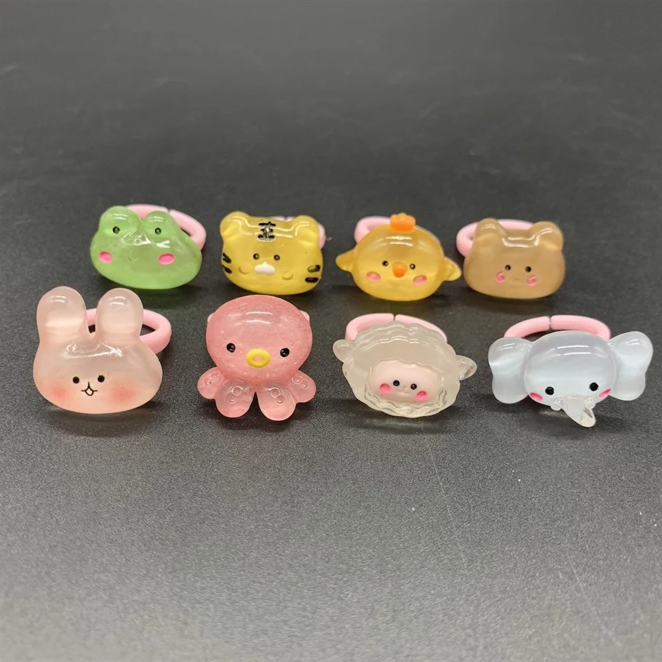 Plastic Cute Cartoon Animal Rings