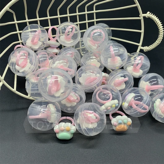 Plastic Cute Cat Dog Claw Crystal Ring Accessories Toys