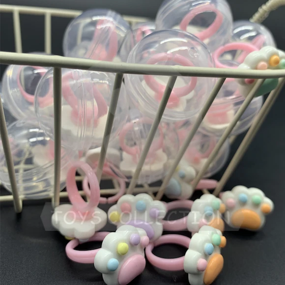 Plastic Cute Cat Dog Claw Crystal Ring Accessories Toys