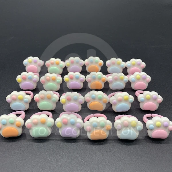 Plastic Cute Cat Dog Claw Crystal Ring Accessories Toys